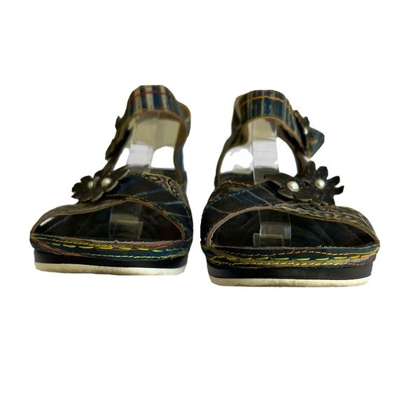 L'Artiste Spring Step Women's Mahvash Ankle Strap Leather Sandal Black 8.5 M 39 - Picture 5 of 11